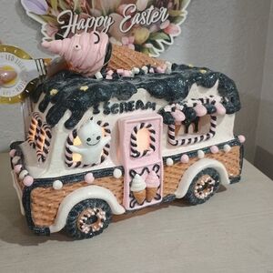 LED Halloween Gingerbread Ice Cream Truck Van Haunted Ghost New